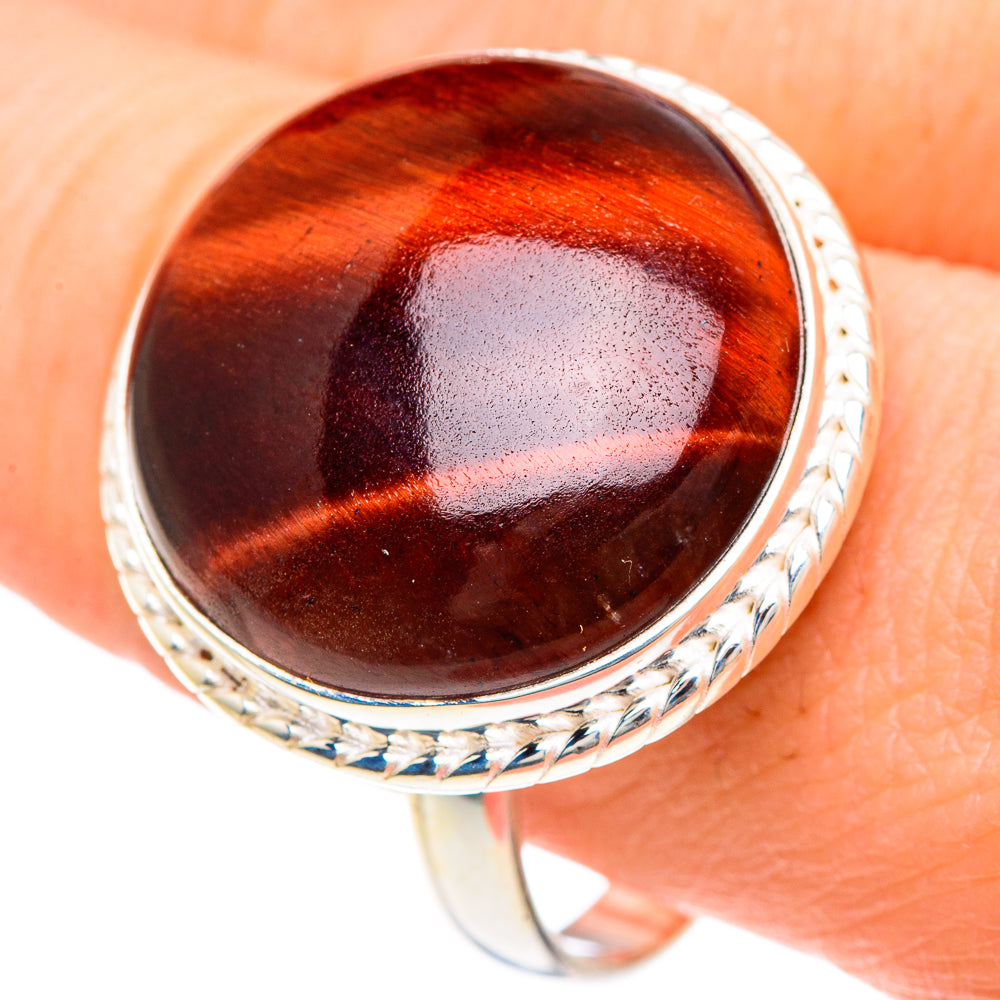 Red Tiger Eye Rings handcrafted by Anasilvercos - RING91698