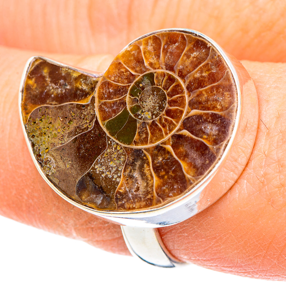Ammonite Fossil Rings handcrafted by Anasilvercos - RING91744