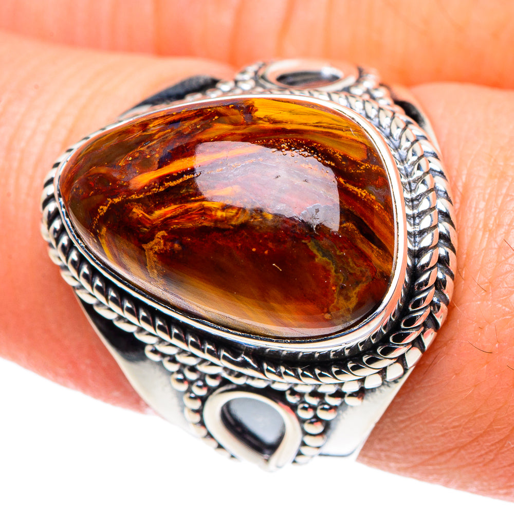 Golden Pietersite Rings handcrafted by Anasilvercos - RING91817