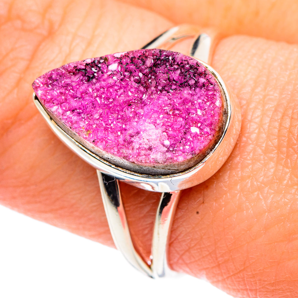 Cobalto Calcite Druzy Rings handcrafted by Anasilvercos - RING91822