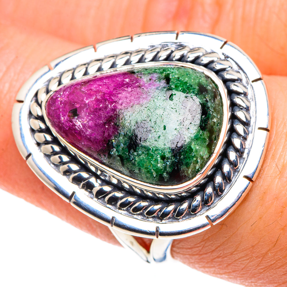 Ruby Zoisite Rings handcrafted by Anasilvercos - RING91832