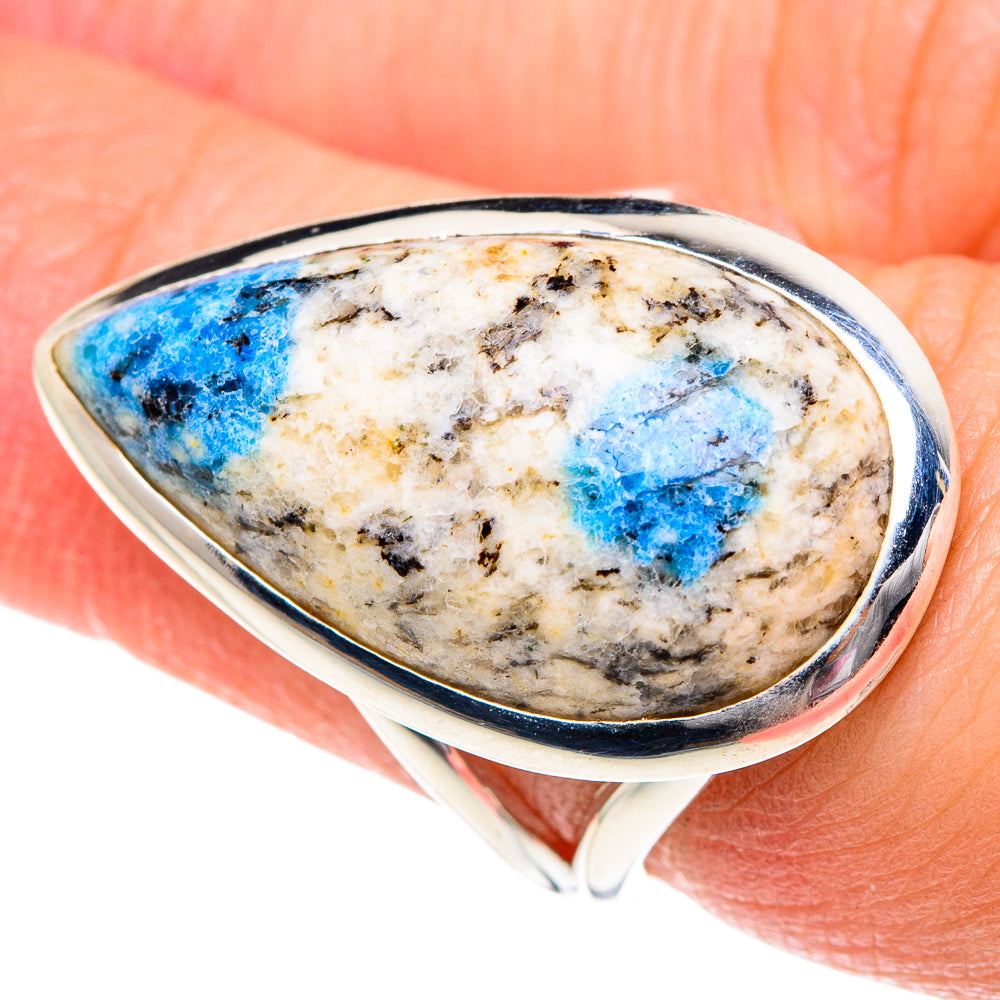 K2 Blue Azurite Rings handcrafted by Anasilvercos - RING91892