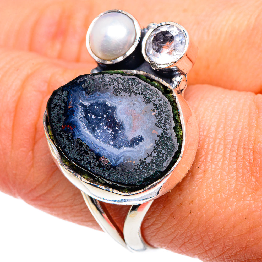 Coconut Druzy Rings handcrafted by Anasilvercos - RING91906