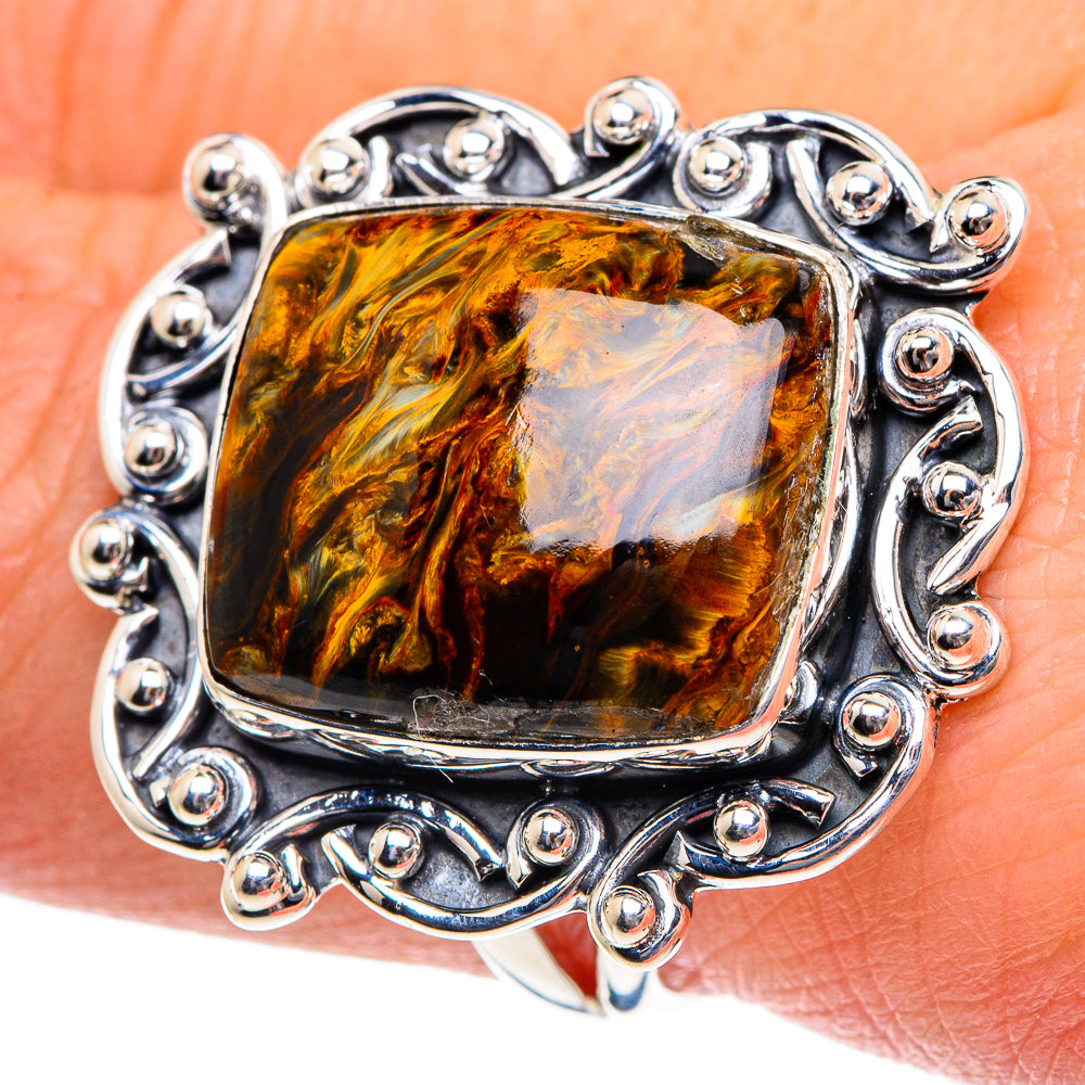 Golden Pietersite Rings handcrafted by Anasilvercos - RING91946