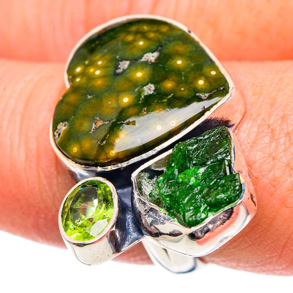 Ocean Jasper Rings handcrafted by Anasilvercos - RING92015
