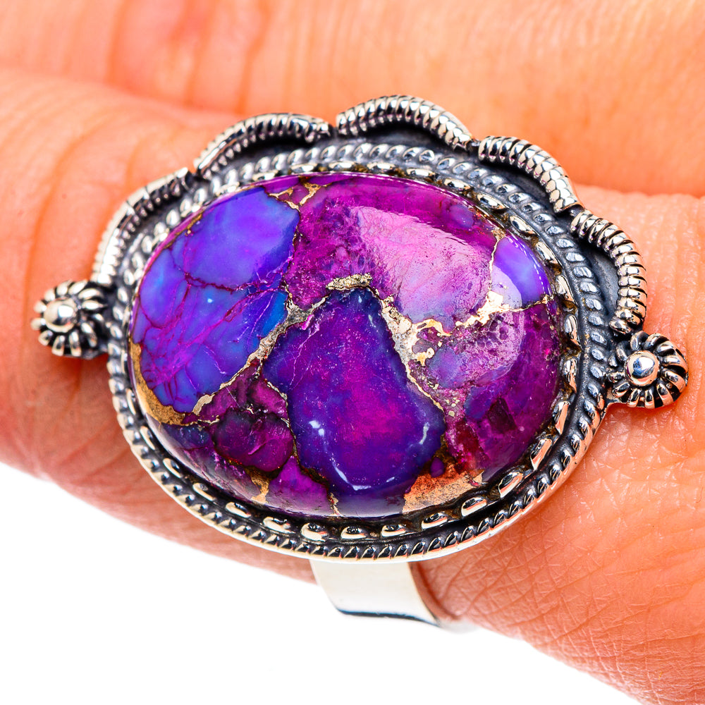 Purple Copper Composite Turquoise Rings handcrafted by Anasilvercos - RING92029