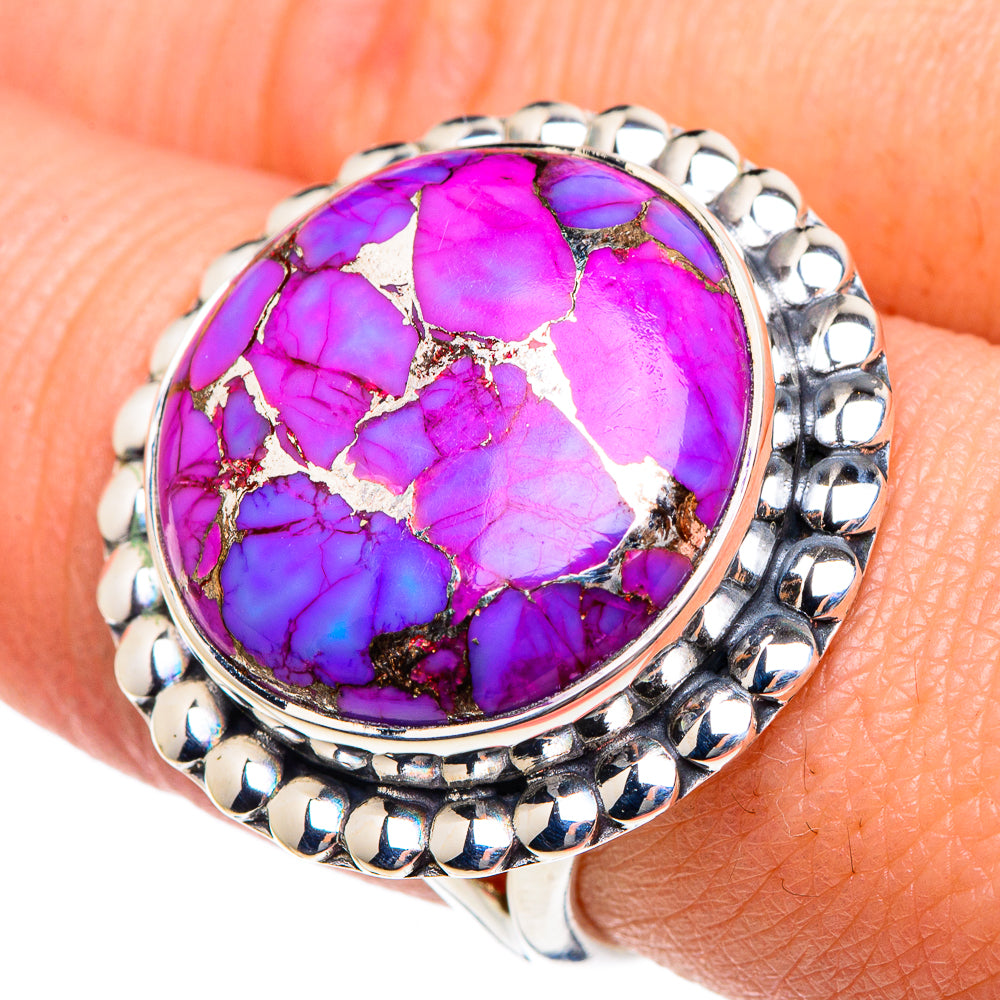 Purple Copper Composite Turquoise Rings handcrafted by Anasilvercos - RING92030