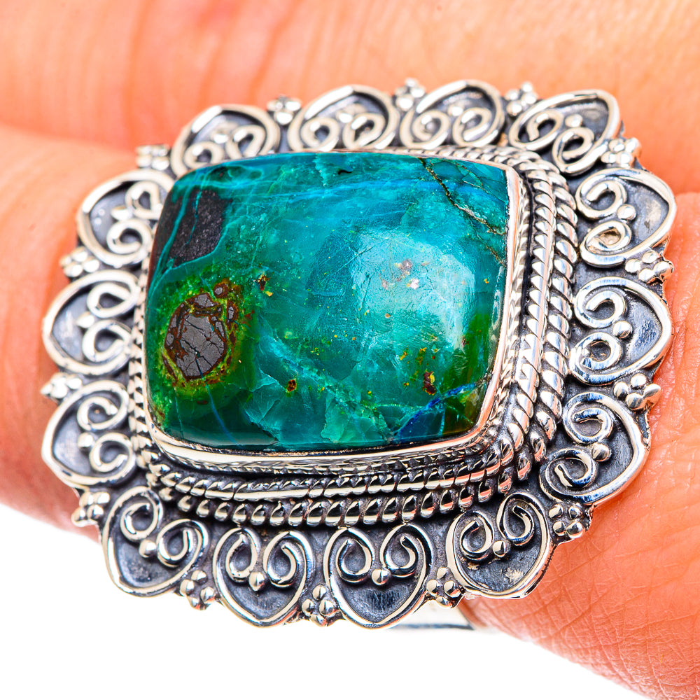 Chrysocolla Rings handcrafted by Anasilvercos - RING92042