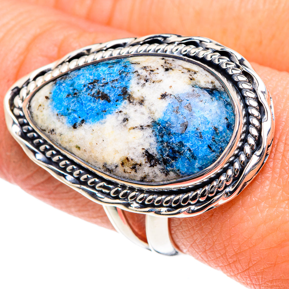 K2 Blue Azurite Rings handcrafted by Anasilvercos - RING92049