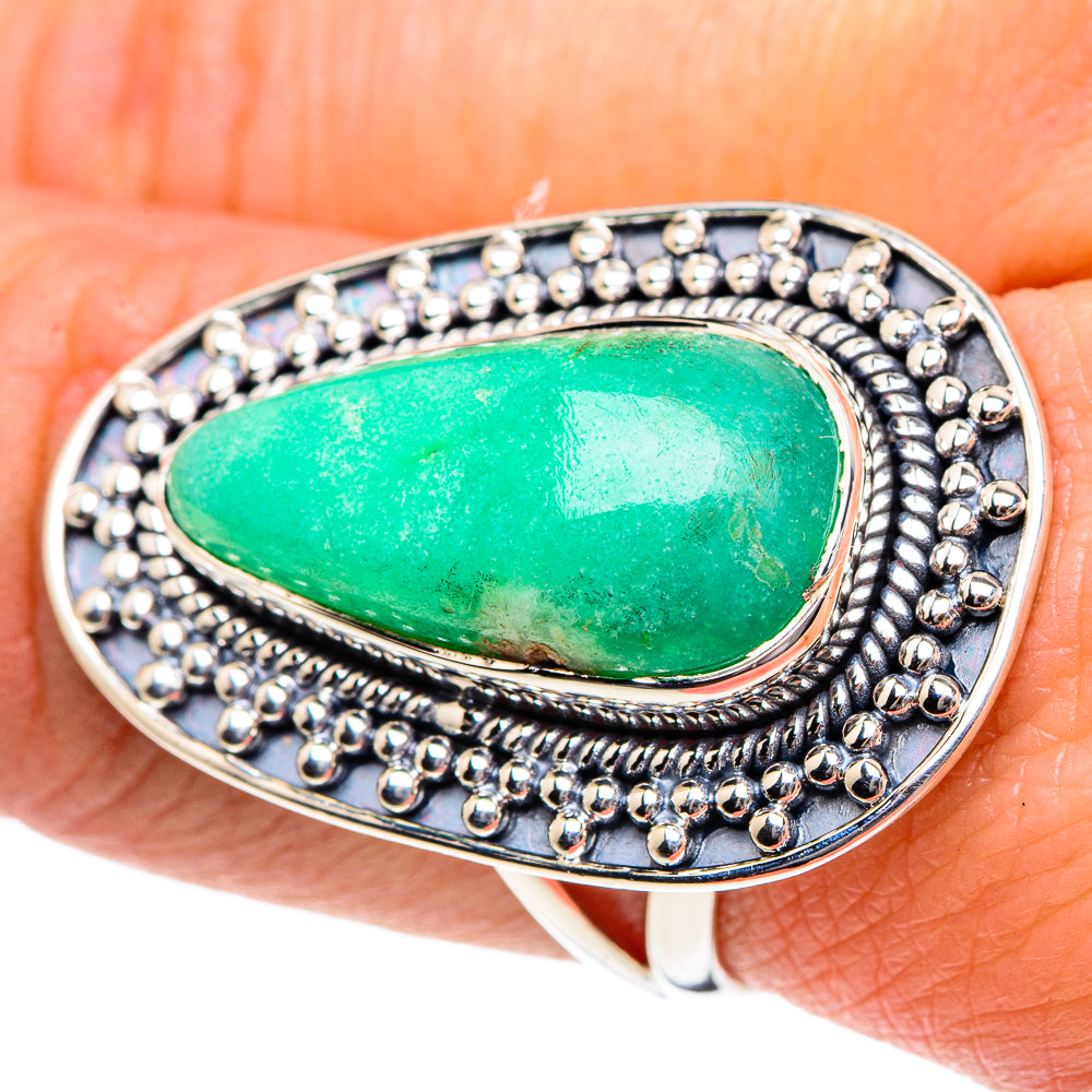 Chrysoprase Rings handcrafted by Anasilvercos - RING92054
