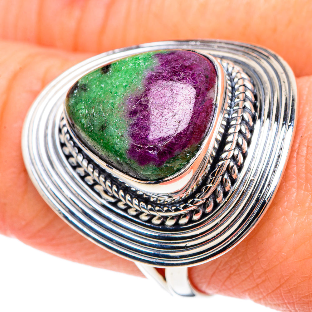 Ruby Zoisite Rings handcrafted by Anasilvercos - RING92072
