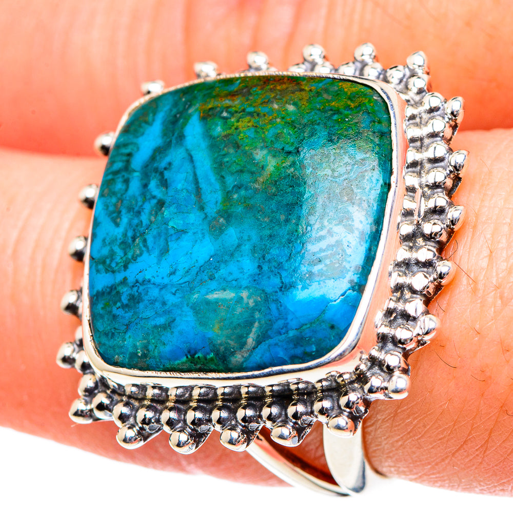 Chrysocolla Rings handcrafted by Anasilvercos - RING92078