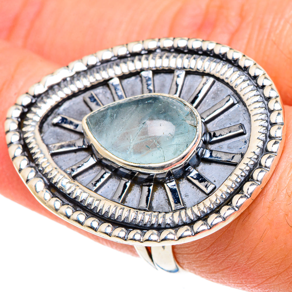 Aqua Chalcedony Rings handcrafted by Anasilvercos - RING92082