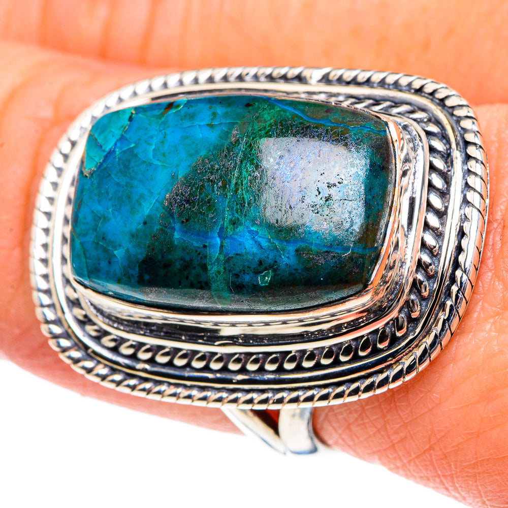 Chrysocolla Rings handcrafted by Anasilvercos - RING92095
