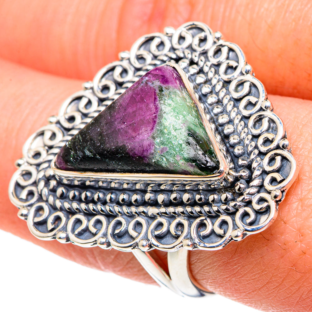 Ruby Zoisite Rings handcrafted by Anasilvercos - RING92096