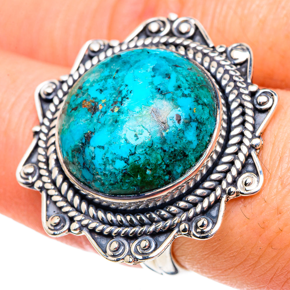 Chrysocolla Rings handcrafted by Anasilvercos - RING92100