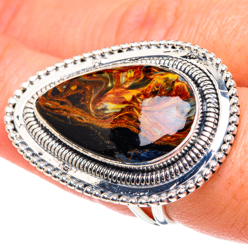 Golden Pietersite Rings handcrafted by Anasilvercos - RING92107