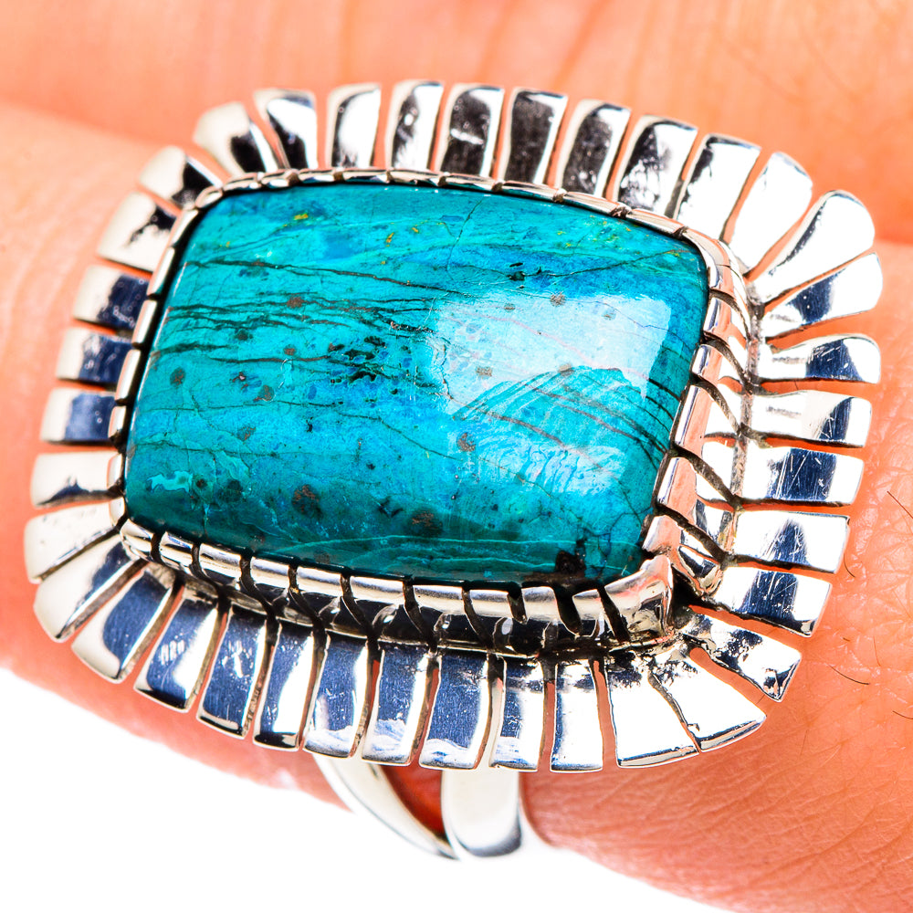 Chrysocolla Rings handcrafted by Anasilvercos - RING92124