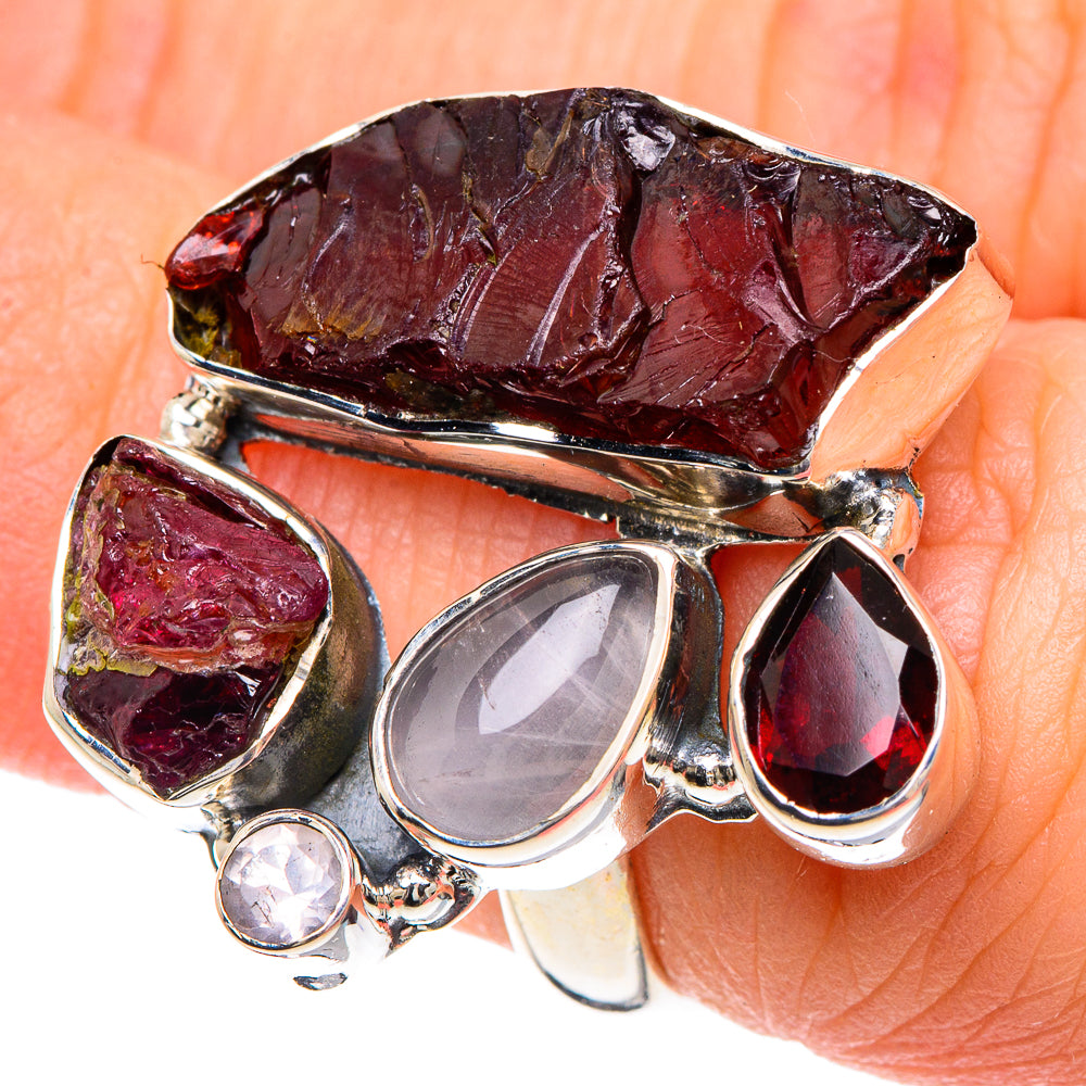 Garnet Rings handcrafted by Anasilvercos - RING92136