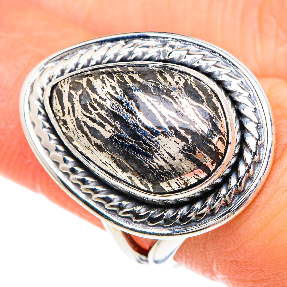 Pyrite Agate Rings handcrafted by Anasilvercos - RING92140