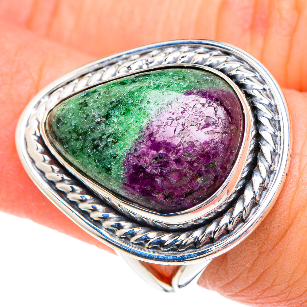 Ruby Zoisite Rings handcrafted by Anasilvercos - RING92171