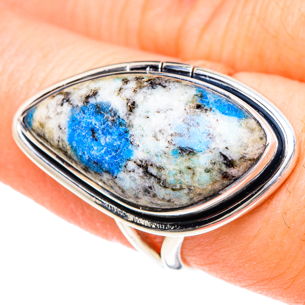 K2 Blue Azurite Rings handcrafted by Anasilvercos - RING92197