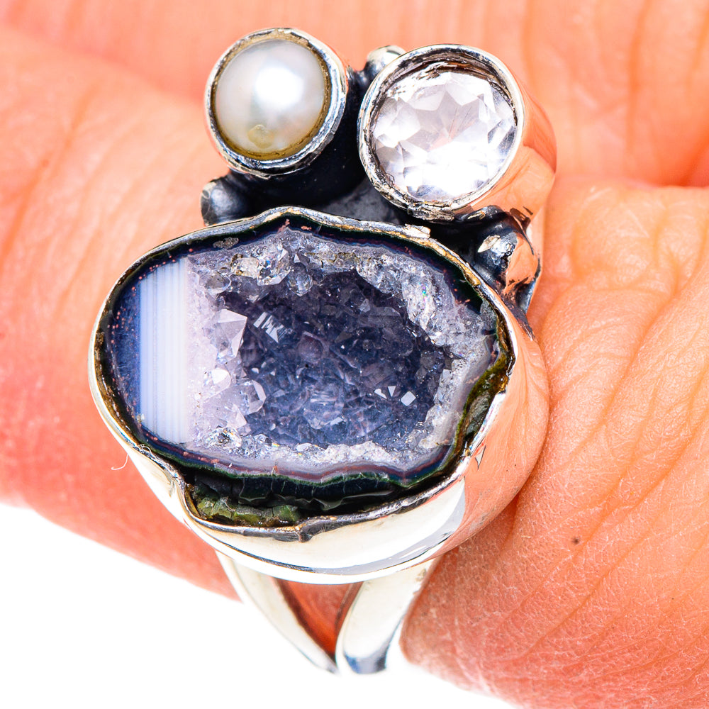 Coconut Geode Slice Rings handcrafted by Anasilvercos - RING92250