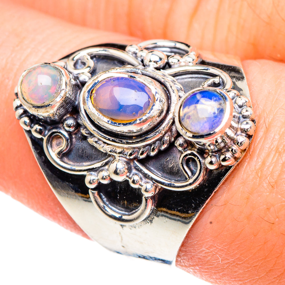 Ethiopian Opal Rings handcrafted by Anasilvercos - RING92253