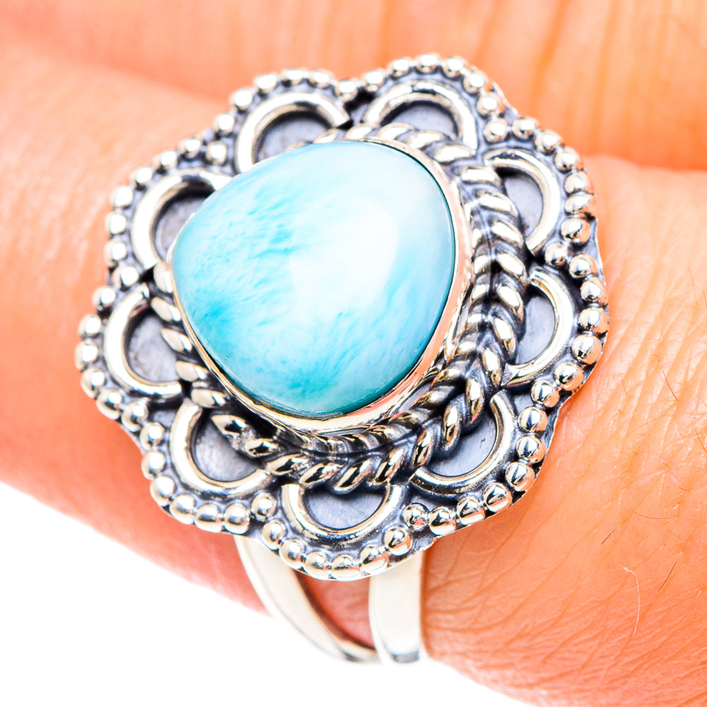 Larimar Rings handcrafted by Anasilvercos - RING92257