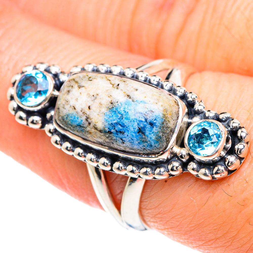 K2 Blue Azurite Rings handcrafted by Anasilvercos - RING92261