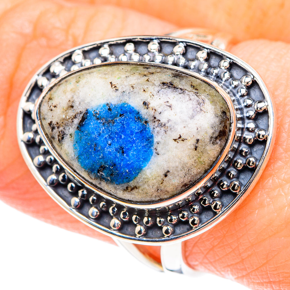 K2 Blue Azurite Rings handcrafted by Anasilvercos - RING92279