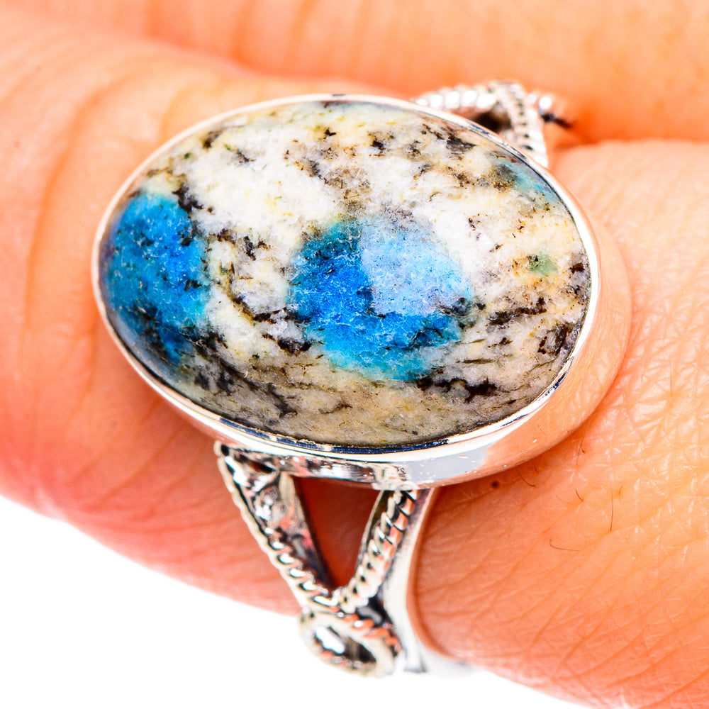 K2 Blue Azurite Rings handcrafted by Anasilvercos - RING92283