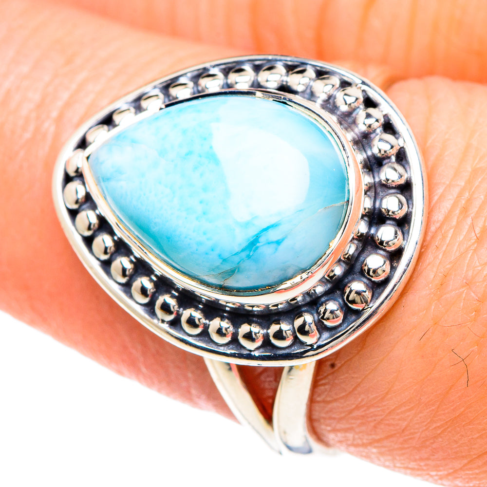 Larimar Rings handcrafted by Anasilvercos - RING92298