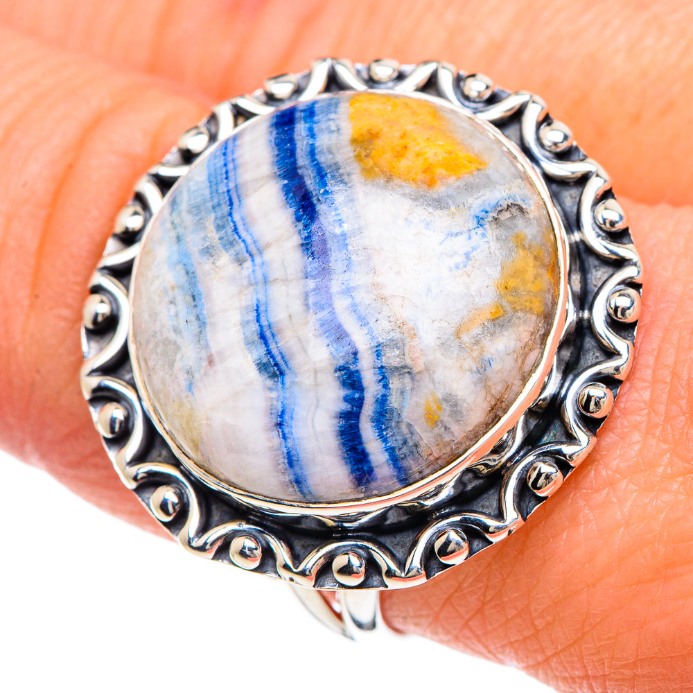 Blue Scheelite Rings handcrafted by Anasilvercos - RING92322
