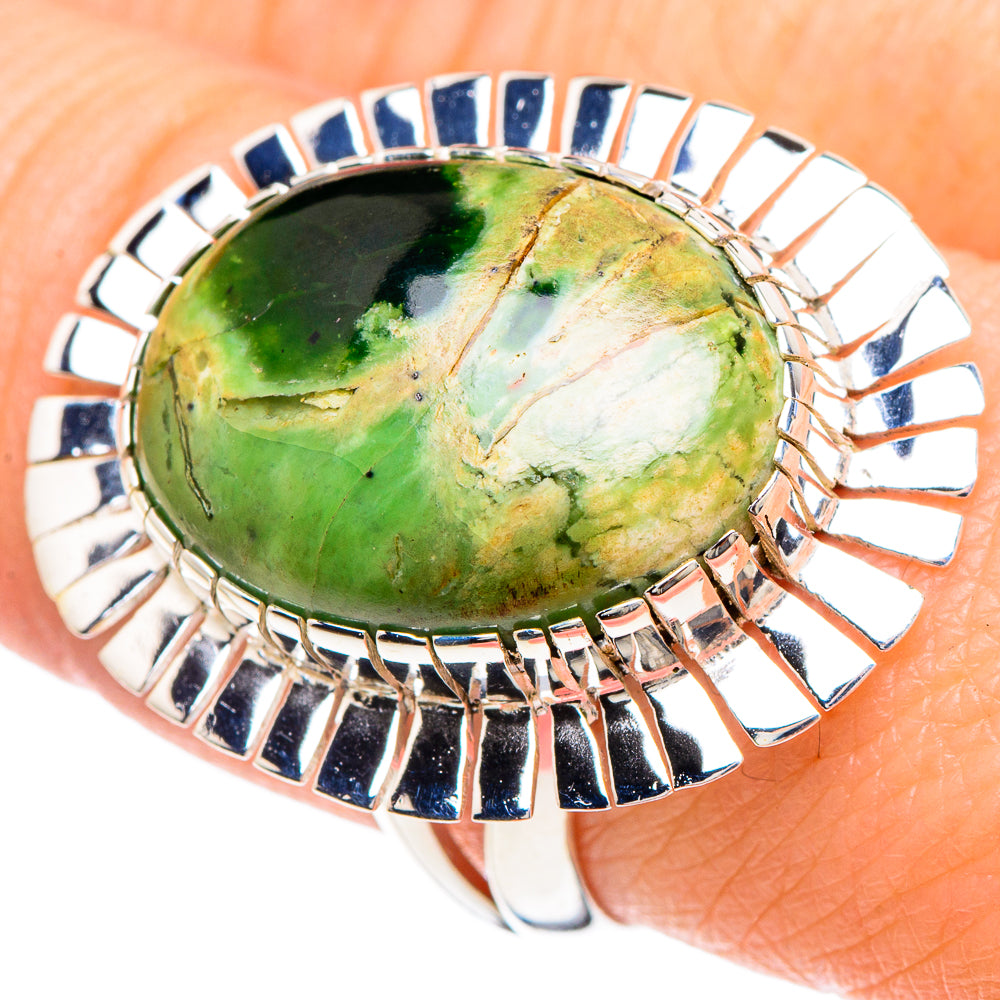 Australian Green Opal Rings handcrafted by Anasilvercos - RING92334