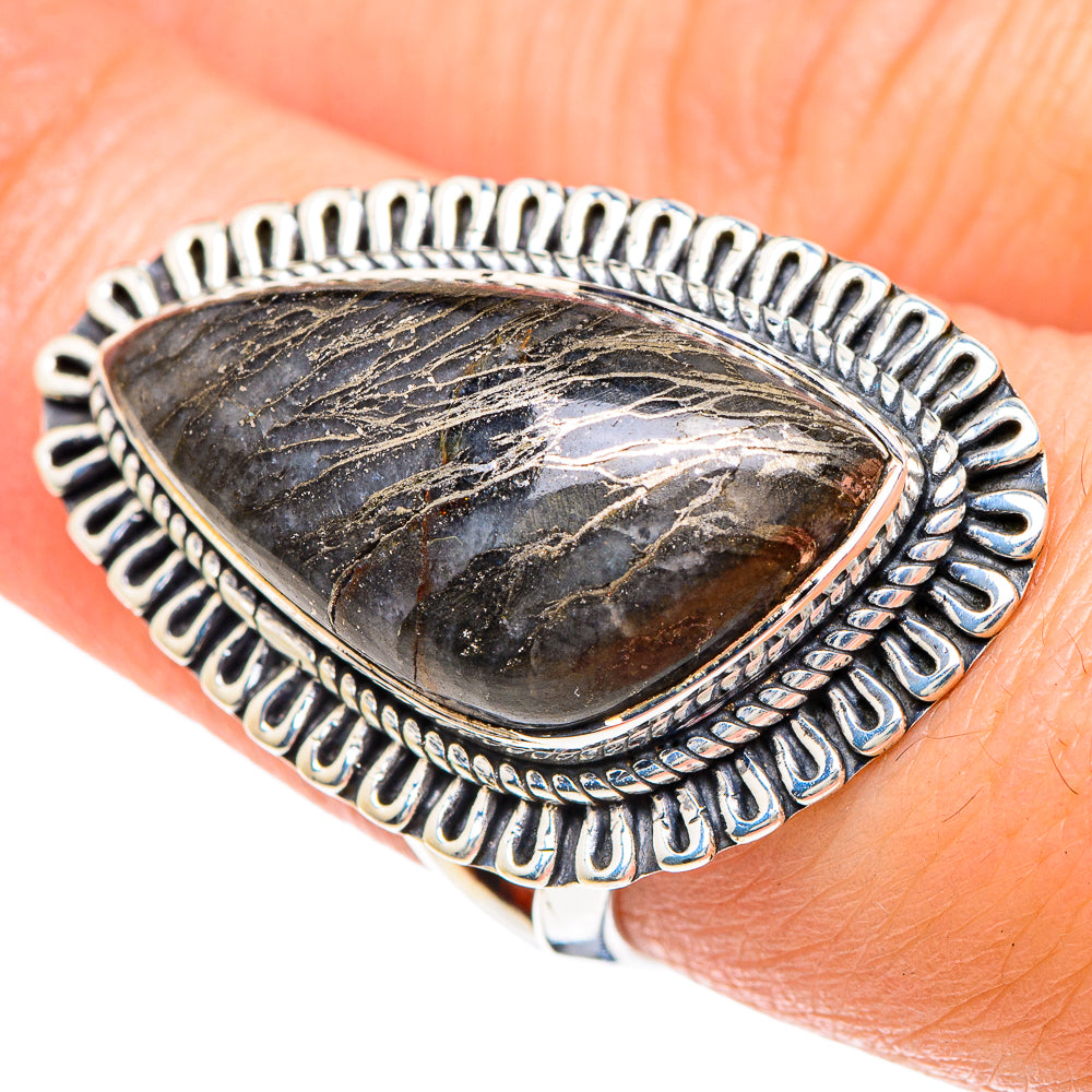 Pyrite Agate Rings handcrafted by Anasilvercos - RING92346