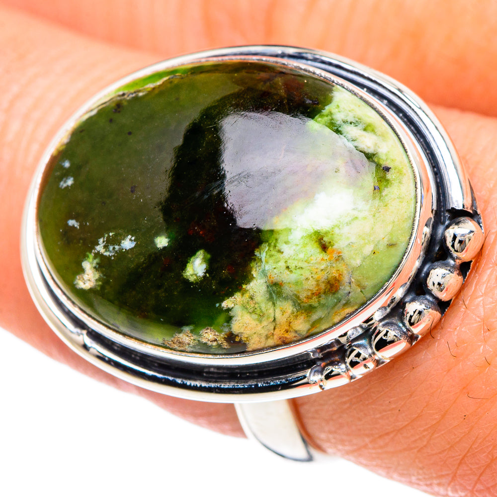 Australian Green Opal Rings handcrafted by Anasilvercos - RING92364