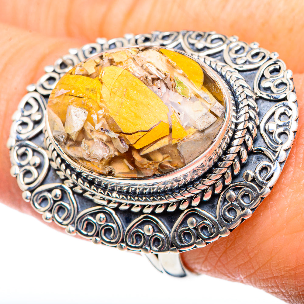 Brecciated Mookaite Rings handcrafted by Anasilvercos - RING92371
