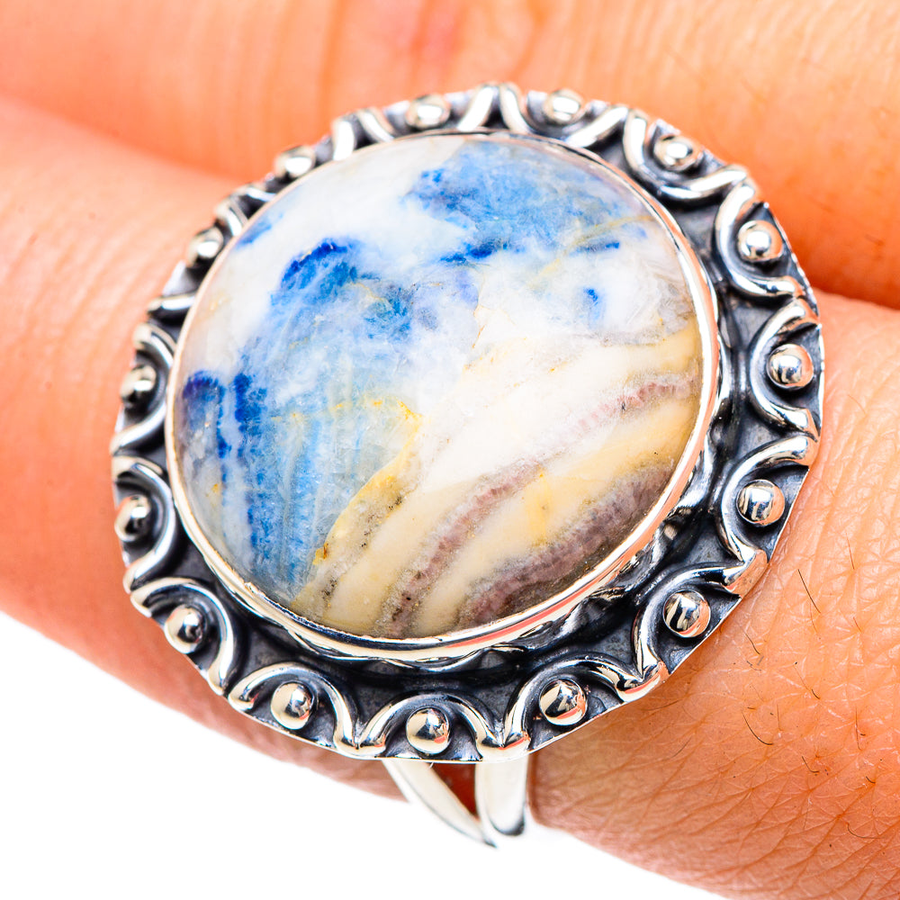 Blue Scheelite Rings handcrafted by Anasilvercos - RING92389