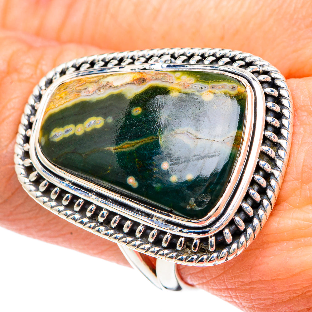 Ocean Jasper Rings handcrafted by Anasilvercos - RING92393
