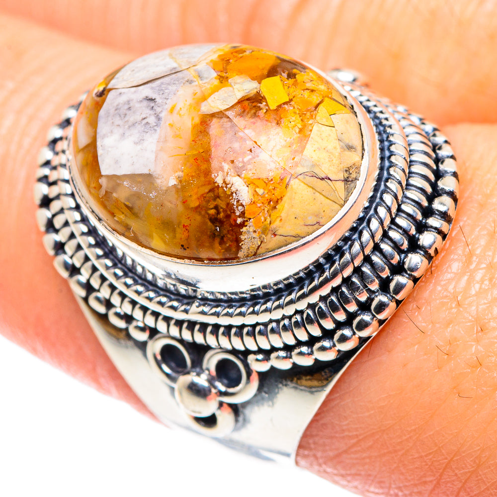 Brecciated Mookaite Rings handcrafted by Anasilvercos - RING92432