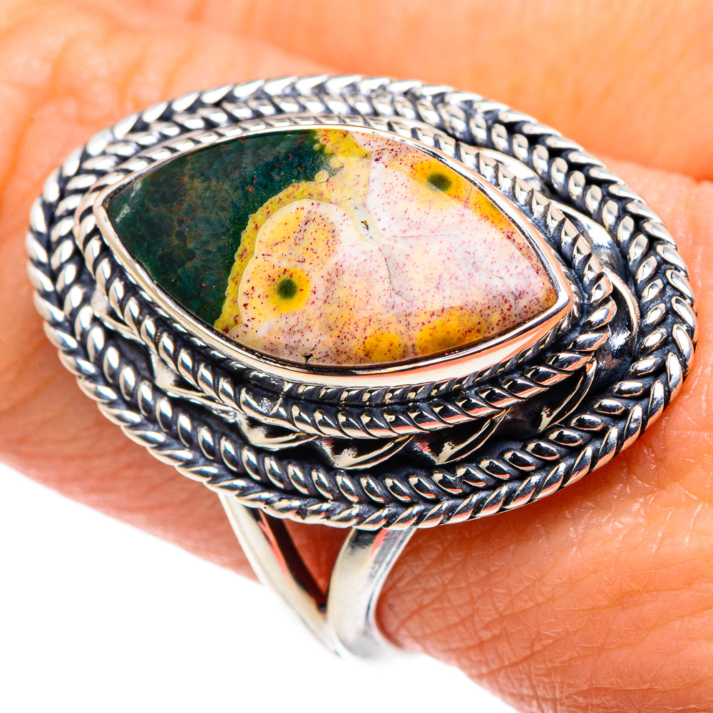 Ocean Jasper Rings handcrafted by Anasilvercos - RING92444