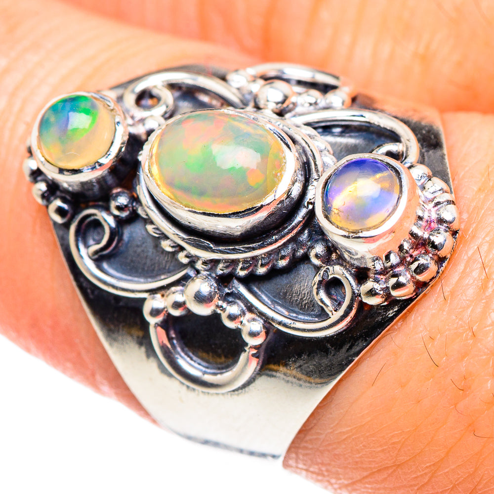 Ethiopian Opal Rings handcrafted by Anasilvercos - RING92446