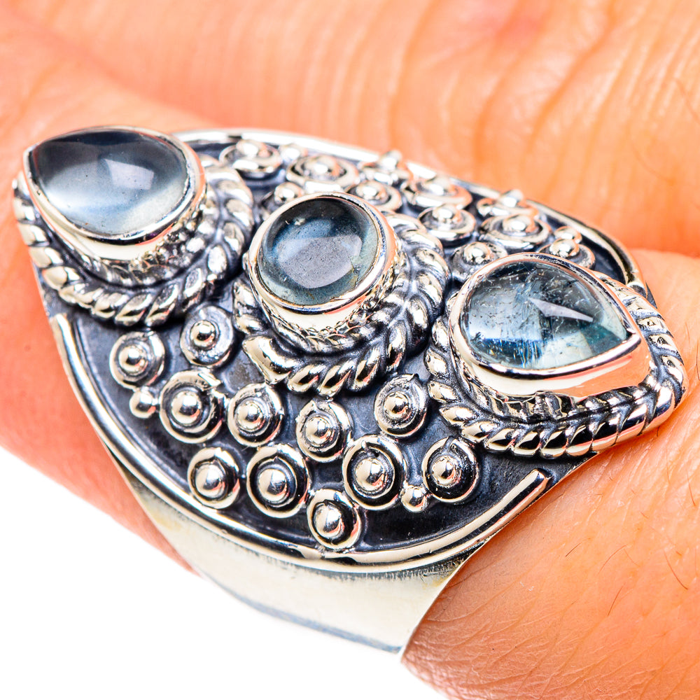 Aquamarine Rings handcrafted by Anasilvercos - RING92451