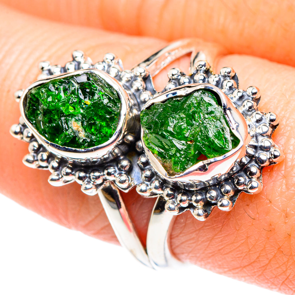Chrome Diopside Rings handcrafted by Anasilvercos - RING92453