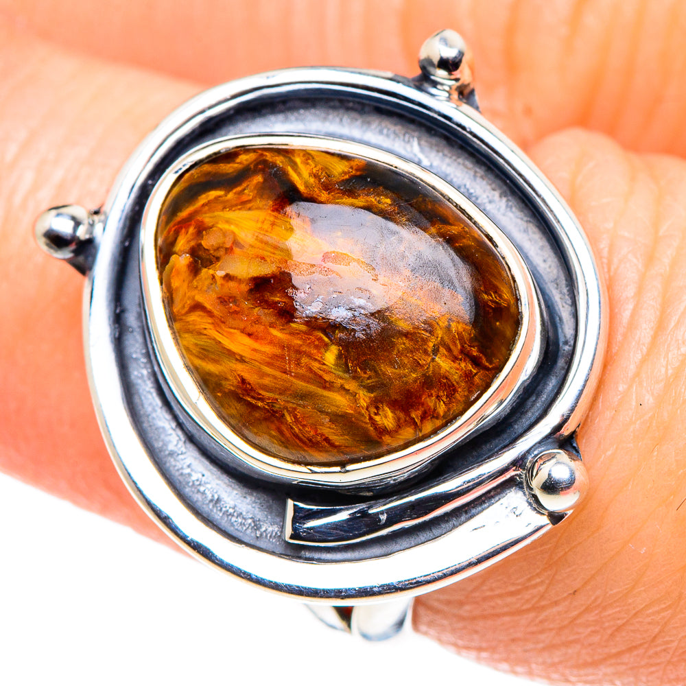 Golden Pietersite Rings handcrafted by Anasilvercos - RING92455