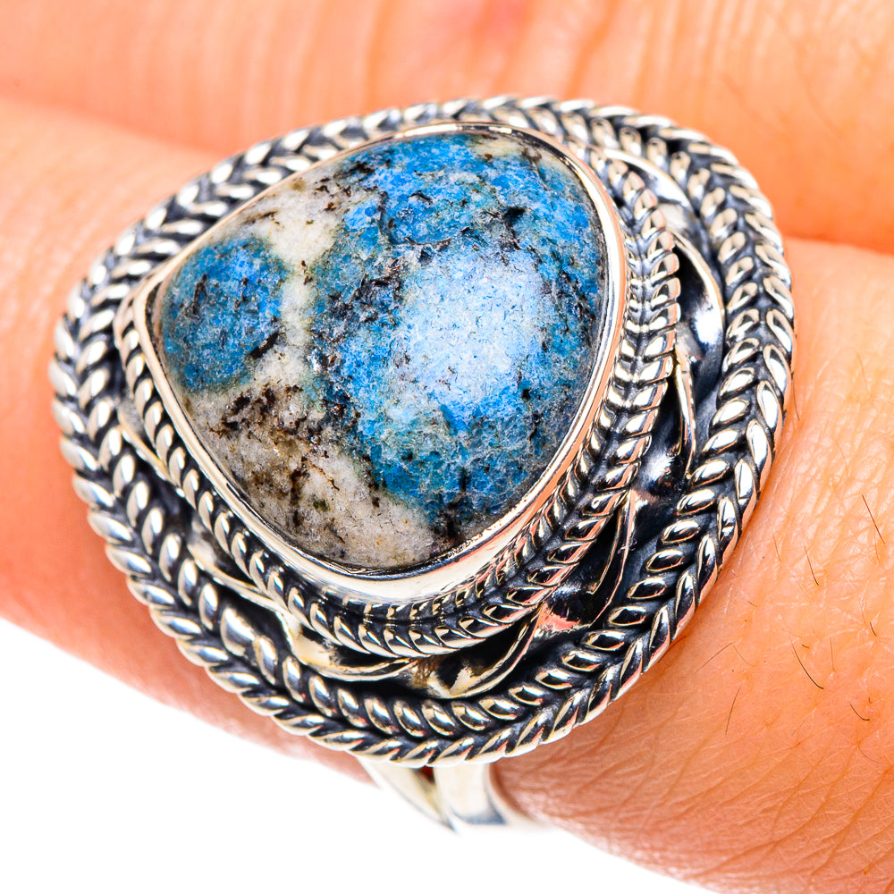 K2 Blue Azurite Rings handcrafted by Anasilvercos - RING92473