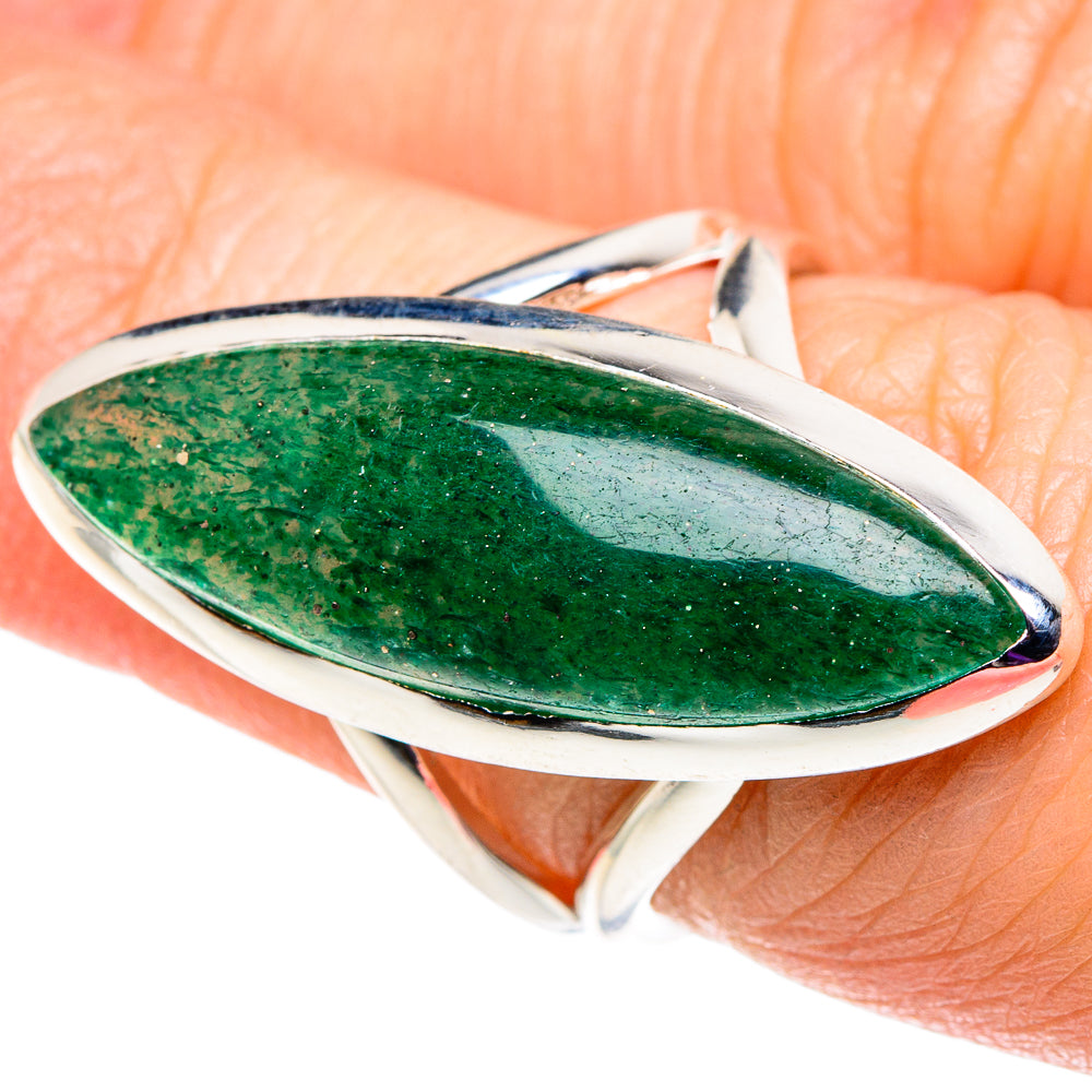 Green Aventurine Rings handcrafted by Anasilvercos - RING92475