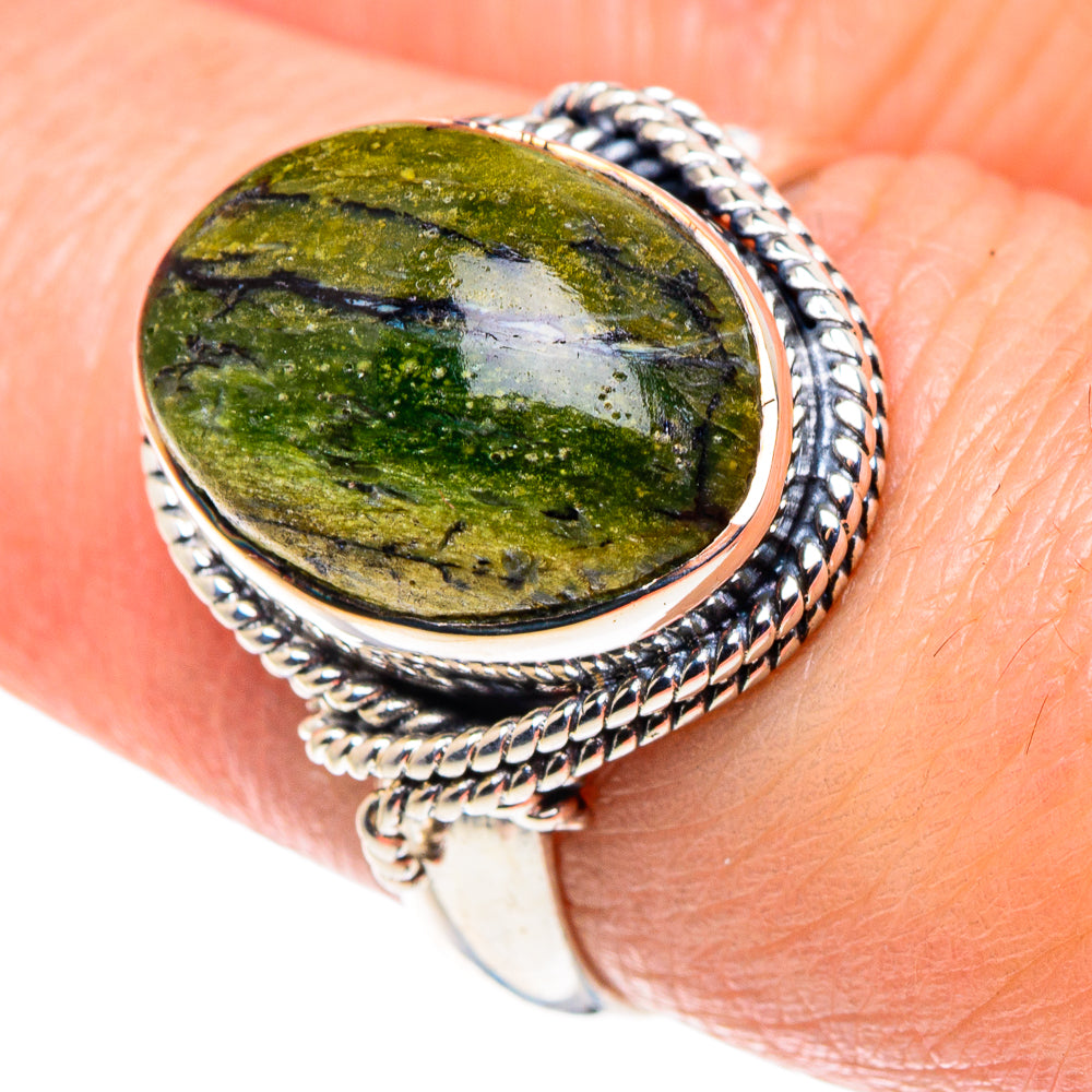 African Green Opal Rings handcrafted by Anasilvercos - RING92493