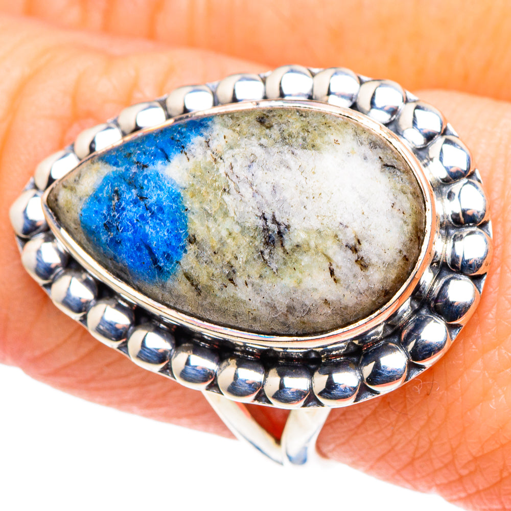 K2 Blue Azurite Rings handcrafted by Anasilvercos - RING92504